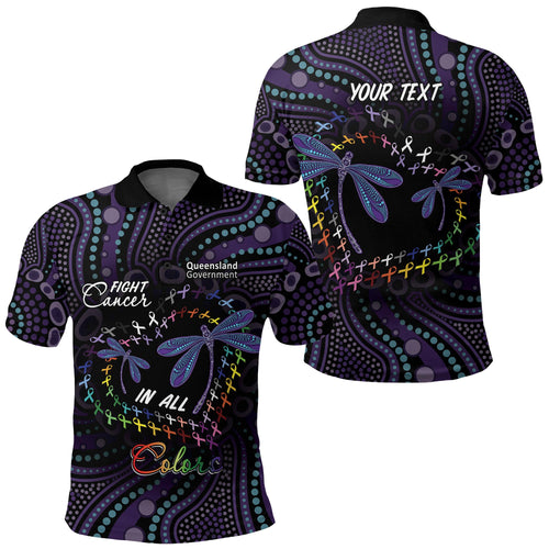 CUSTOMER REQUEST - 050825 Polo Shirt Dragonflies Aboriginal Art LT7