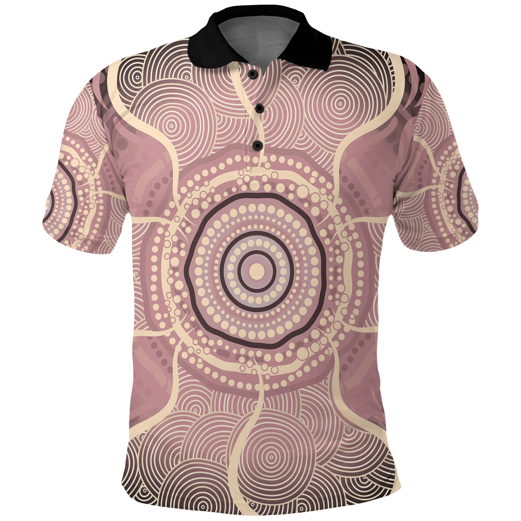 (Wintjalangu Power) Aussie Indigenous Polo Shirt Ceramic Arts LT7