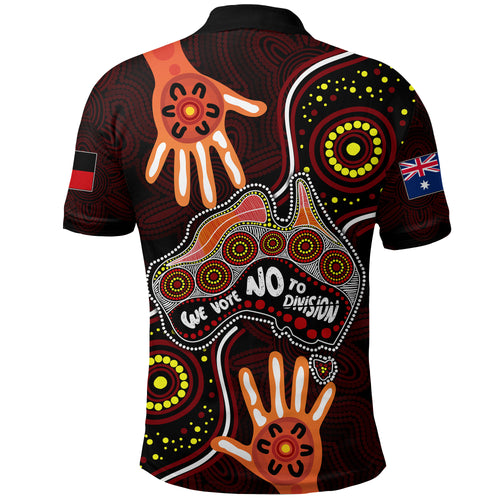 Australia Indigenous Polo Shirt We Vote NO To Division Aboriginal Map LT7