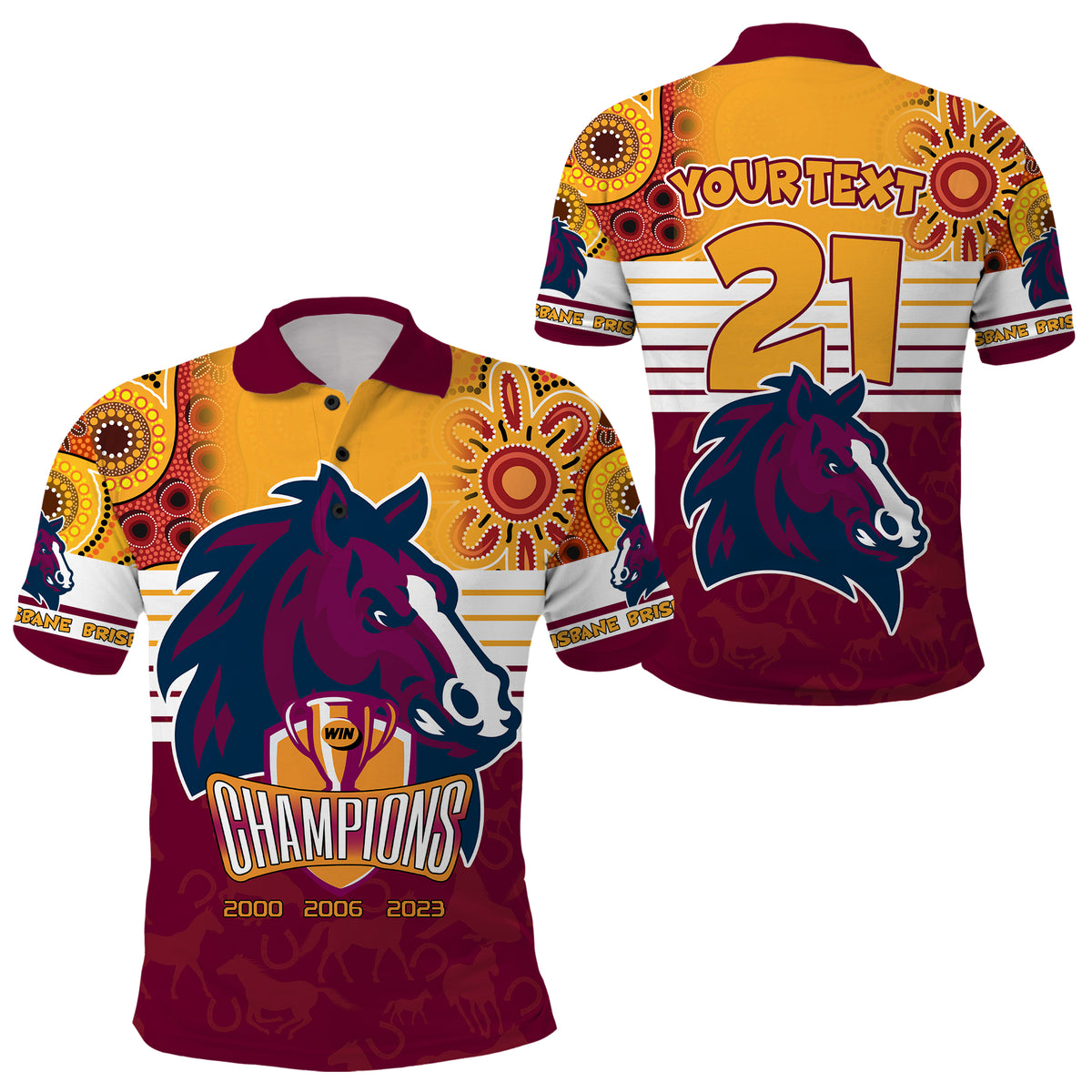 Custom of NRL Broncos Champions 2023 Polo Shirt LT9