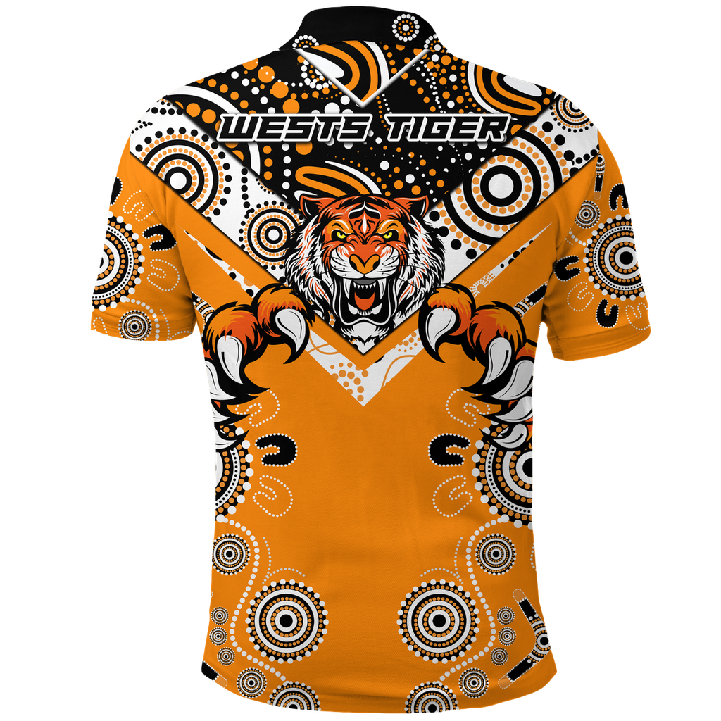 Wests Tiger Rugby Aboriginal Pattern Polo Shirt - LT2