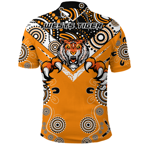 Wests Tiger Rugby Aboriginal Pattern Polo Shirt - LT2