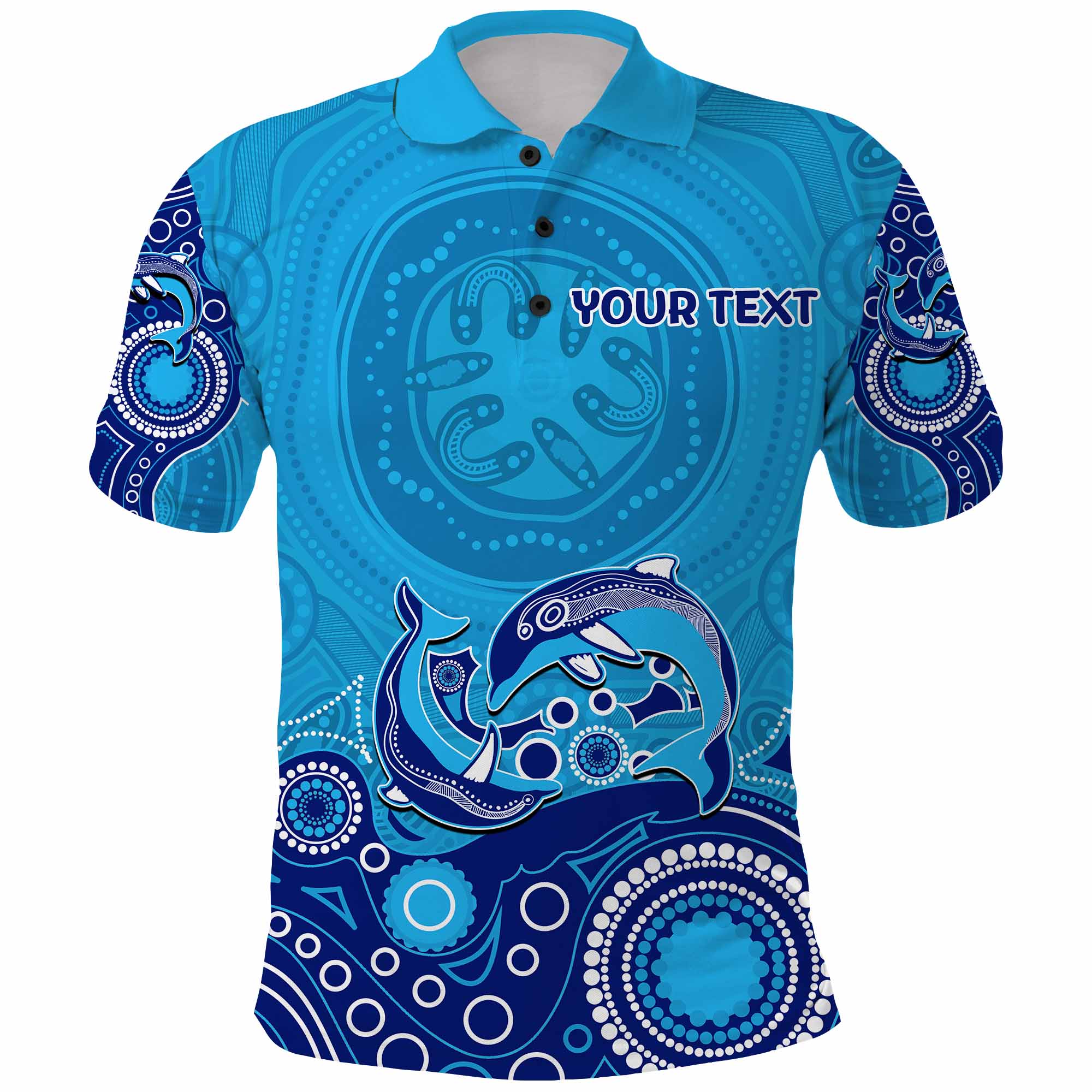 Personalised Aboriginal Dolphin Polo Shirt LT9