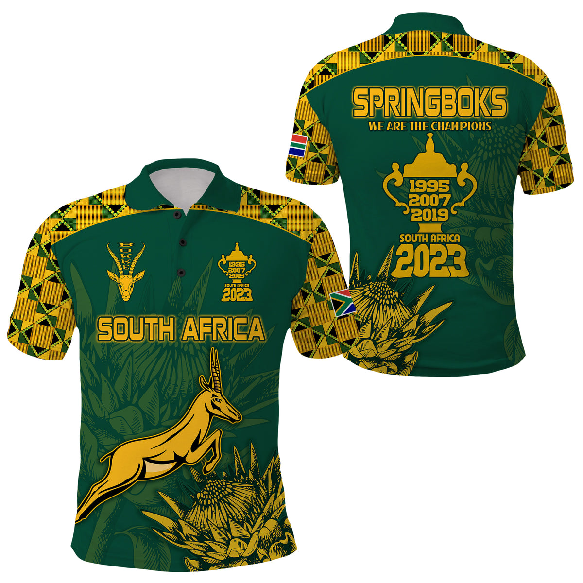 Springboks SA Rugby T Shirt Proud Be The Champions LT9