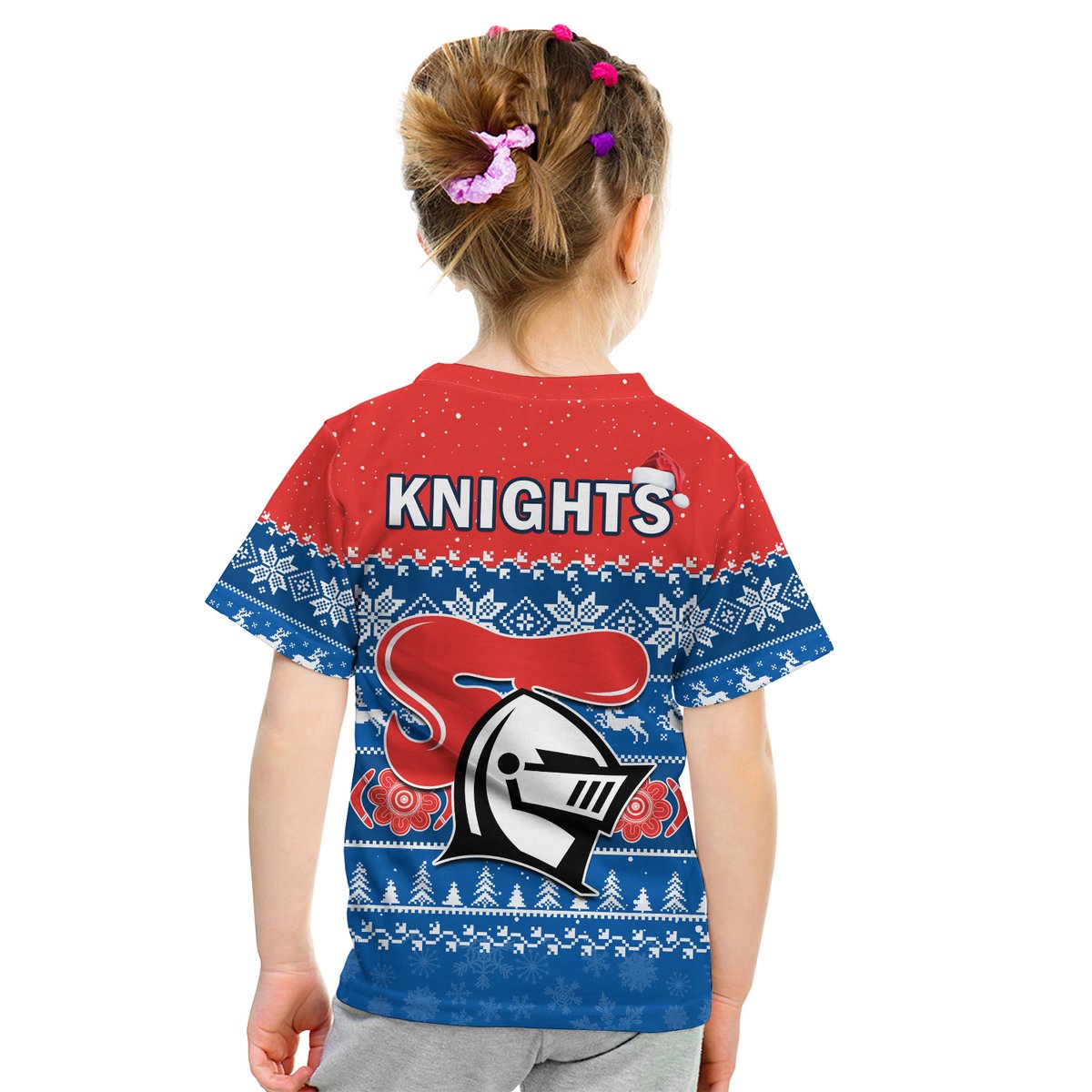 Knights Rugby T Shirt Indigenous Newcastle Merry Christmas LT14
