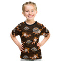 (Custom Text And Number) Wests Tigers Rugby Kid T Shirt Polynesian Tribal Mix Tropical Hawaiian Style LT14