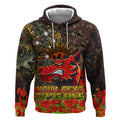 St.George Rugby Hoodie - Custom Anzac Dragons with Remembrance Poppy and Indigenous Patterns Hoodie RLT13