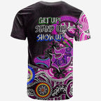 NAIDOC 2022 Aboriginal Lizard T Shirt Pink Style LT6