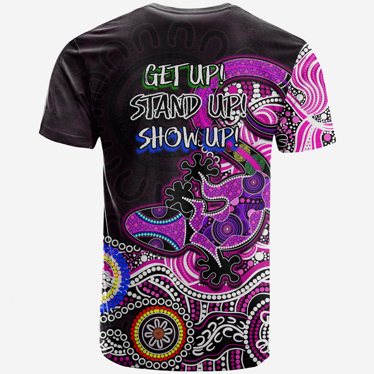 NAIDOC 2022 Aboriginal Lizard T Shirt Pink Style LT6