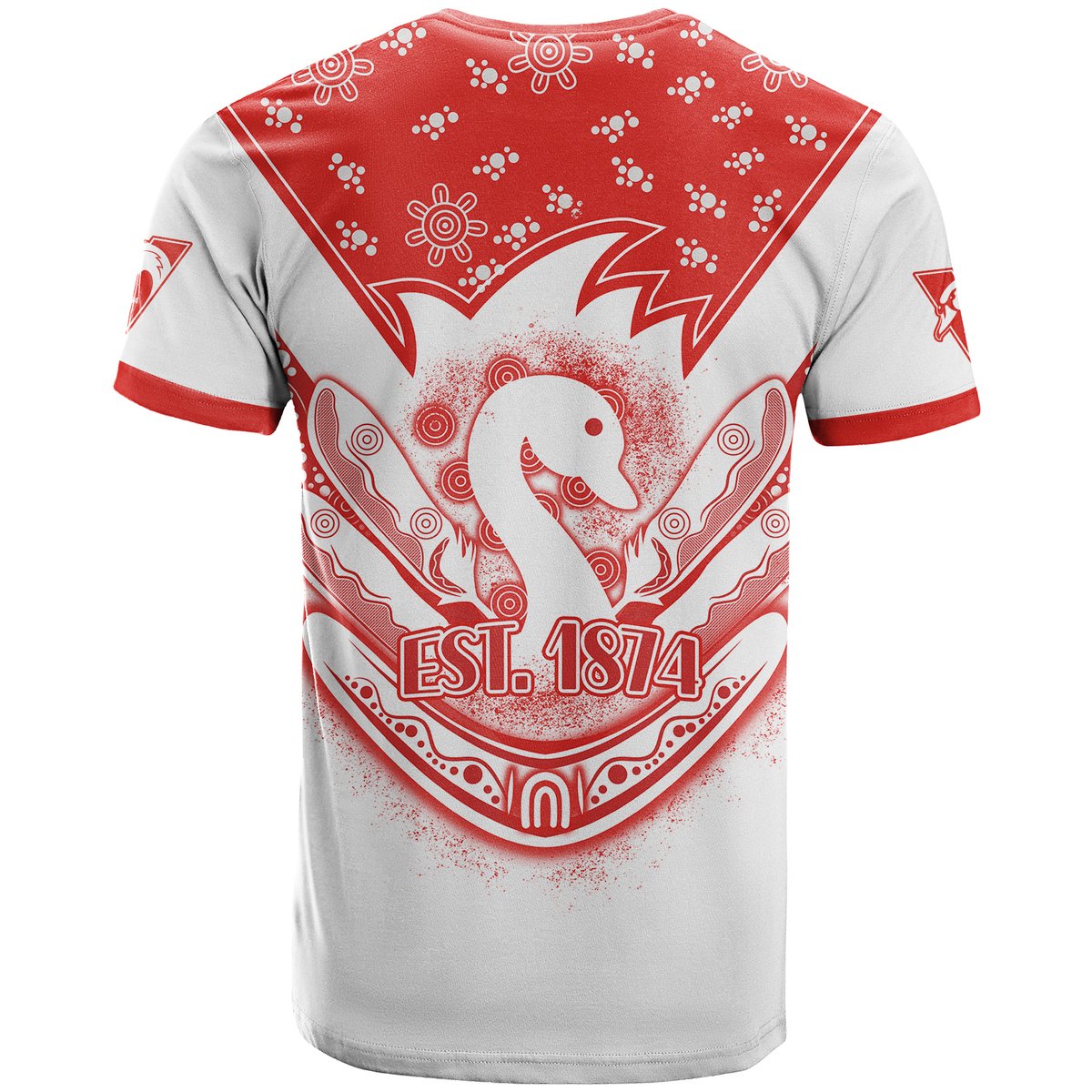 Swans Football T Shirt Est 1874 Aboriginal Boomerang Sydney Bloods LT13