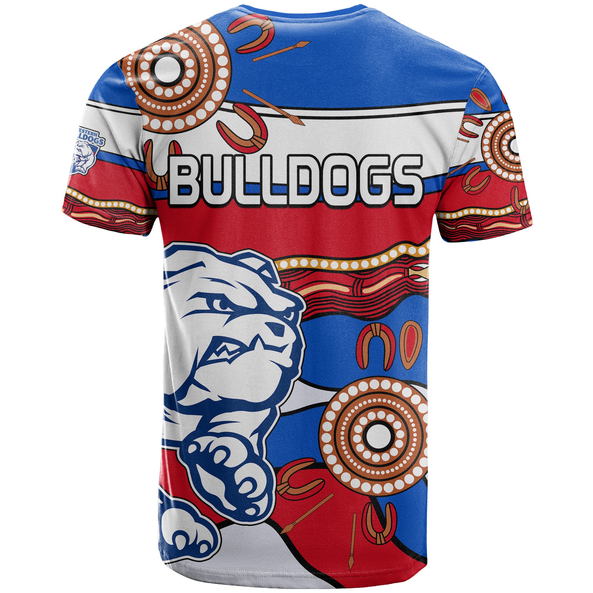 AFL Bulldogs Football T Shirt Western Aboriginal Simple Style LT9