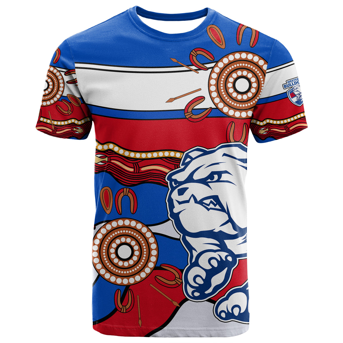 AFL Bulldogs Football T Shirt Western Aboriginal Simple Style LT9