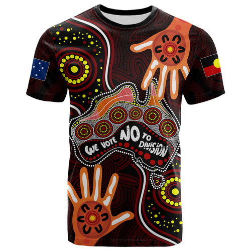 Australia Indigenous T Shirt We Vote NO To Division Aboriginal Map LT7