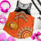 Perth Scorchers Cricket Women Racerback Tank Aboriginal Double Boomerang LT9