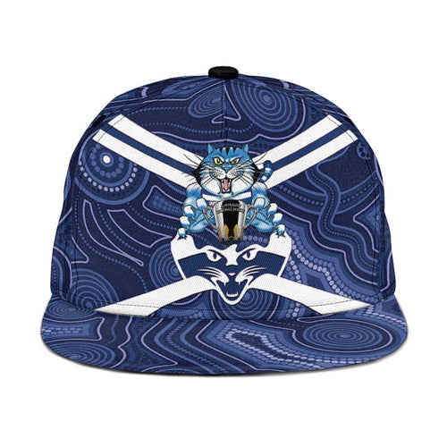 AFL Cats Football Snapback Cap Final Geelong Premiers Trophy Aboriginal - Aussie Hoodie