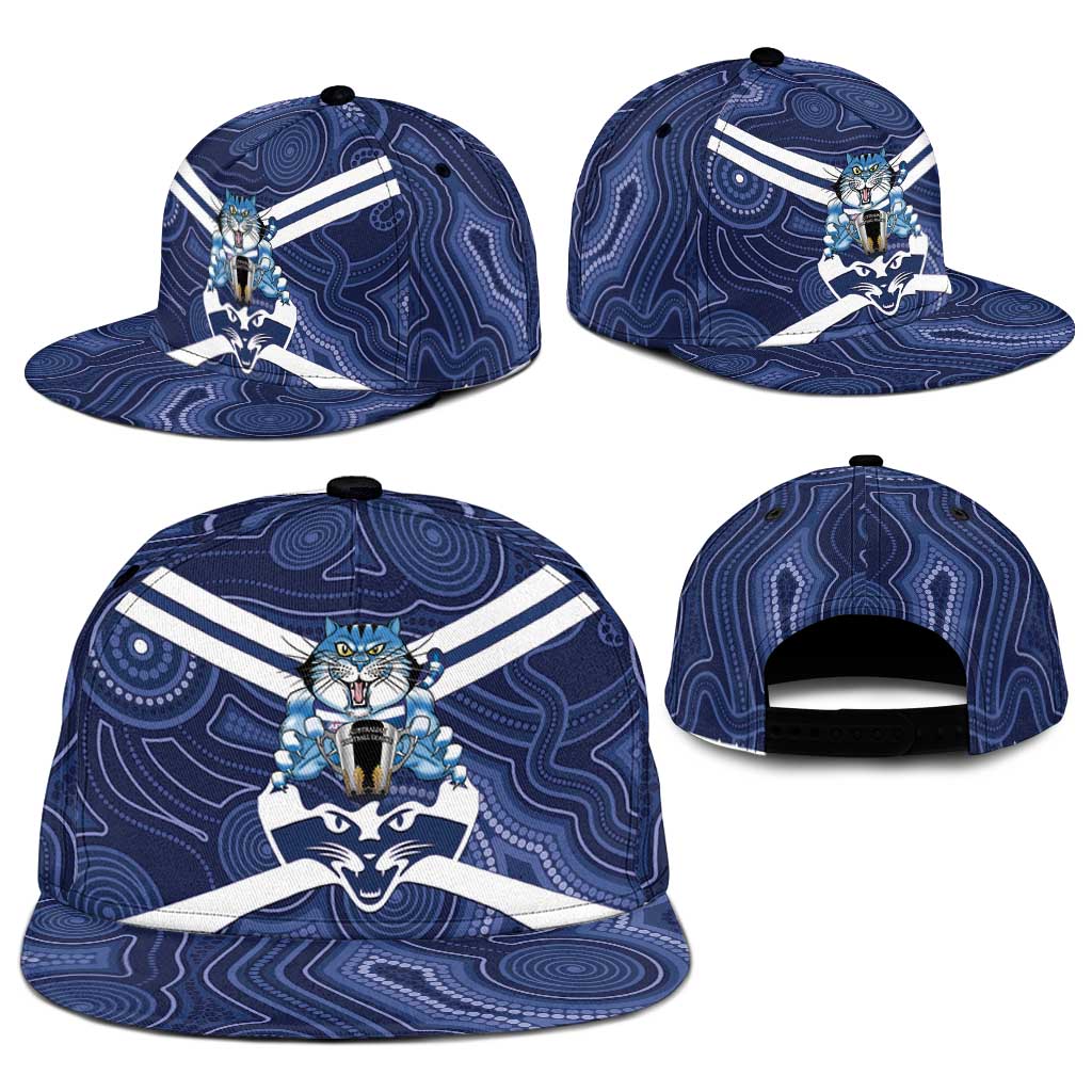 AFL Cats Football Snapback Cap Final Geelong Premiers Trophy Aboriginal - Aussie Hoodie