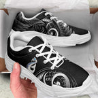 All Black New Zealand Chunky Sneakers Aotearoa Silver Fern With Manaia Maori Unique