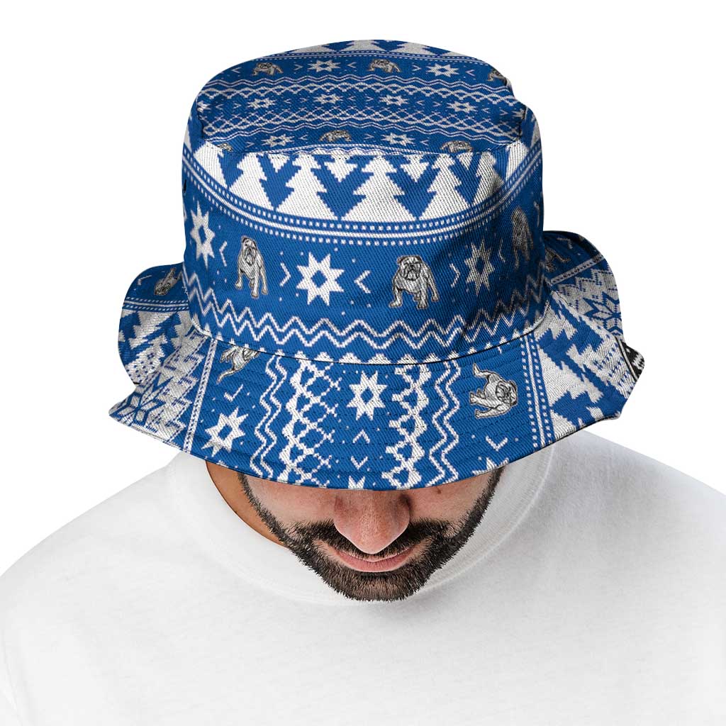 Angry Santa Bulldog Bucket Hat Christmas Rugby League Spirit - Aussie Hoodie