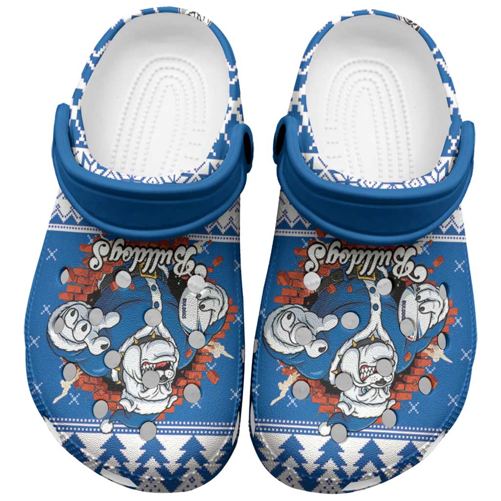 Angry Santa Bulldog Clogs Shoes Christmas Rugby League Spirit - Aussie Hoodie