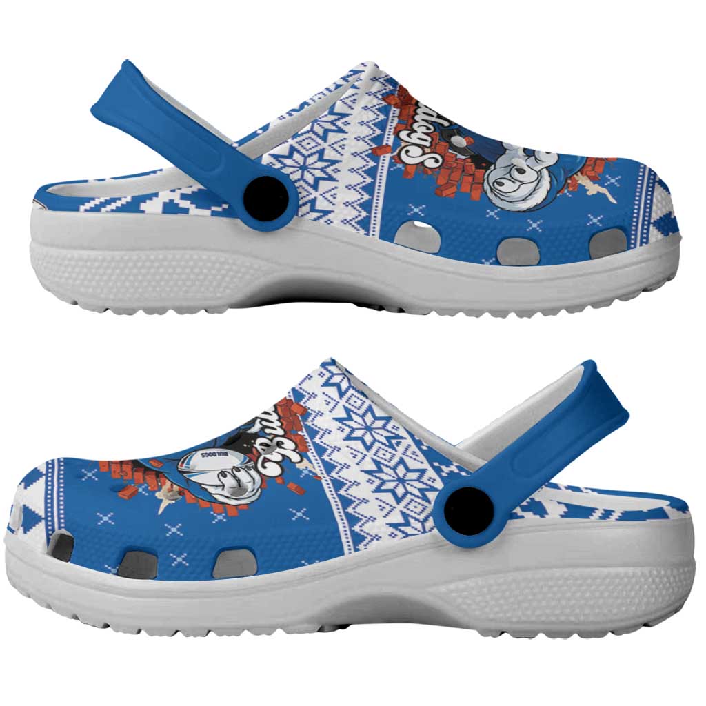 Angry Santa Bulldog Clogs Shoes Christmas Rugby League Spirit - Aussie Hoodie