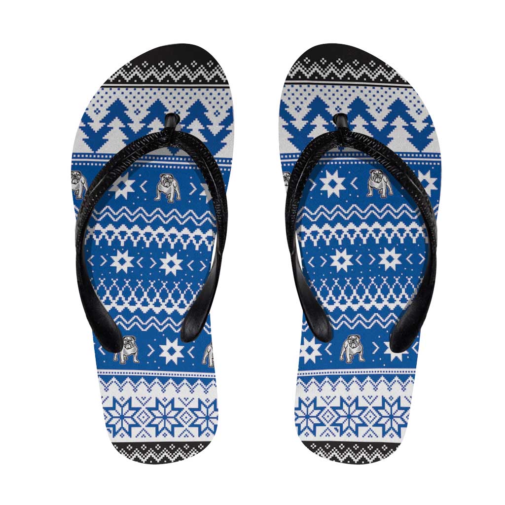 Angry Santa Bulldog Flip Flops Christmas Rugby League Spirit - Aussie Hoodie