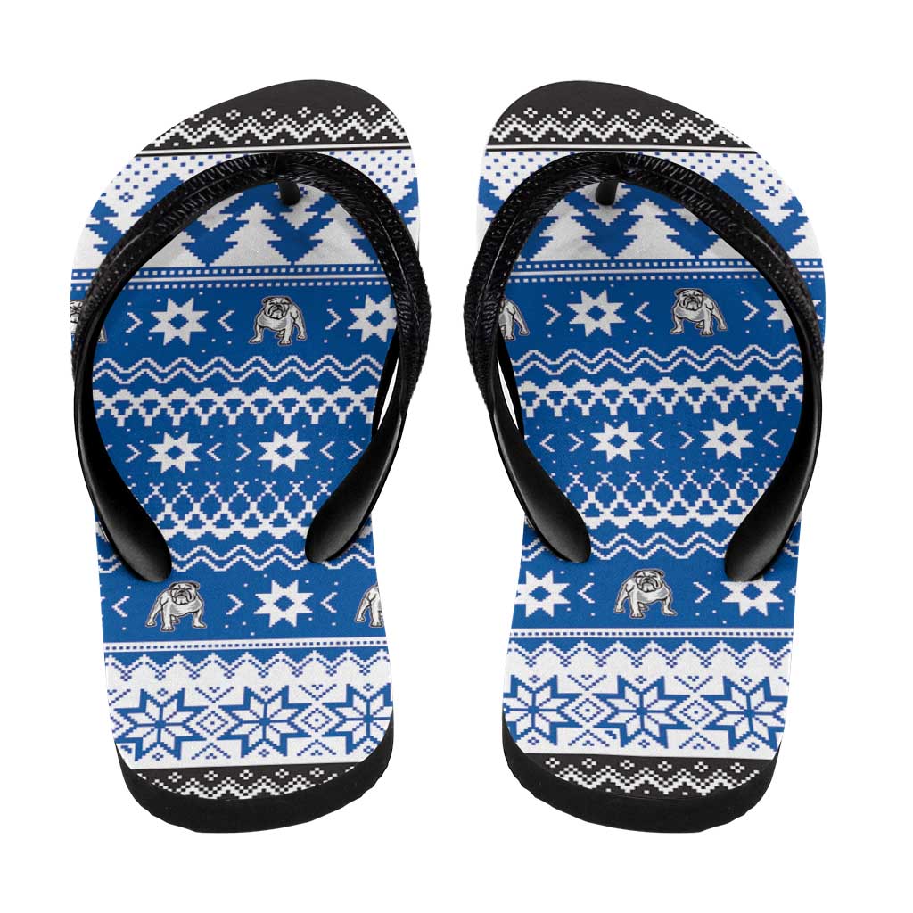 Angry Santa Bulldog Flip Flops Christmas Rugby League Spirit - Aussie Hoodie