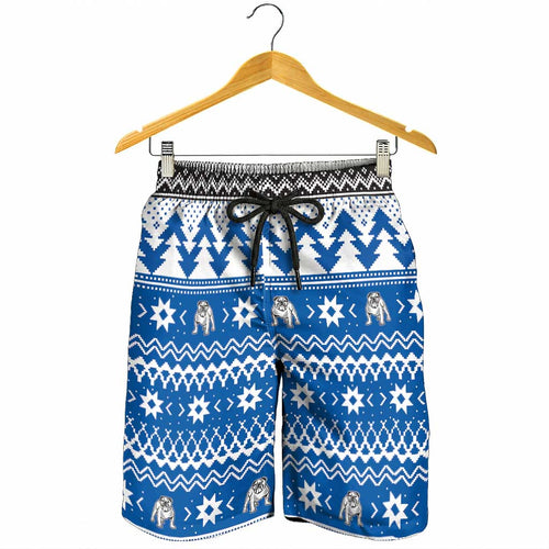 Angry Santa Bulldog Shorts for Men Christmas Rugby League Spirit - Aussie Hoodie