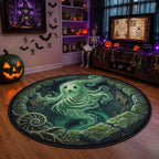 Aotearoa Green Fern Ghost Spirit Round Carpet