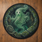 Aotearoa Green Fern Ghost Spirit Round Carpet
