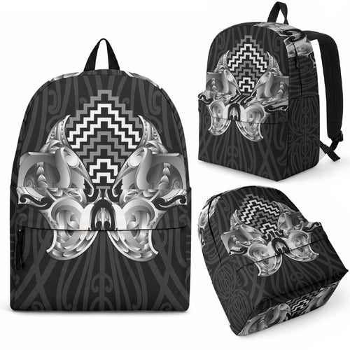 Aotearoa Kowhaiwhai Poutama Black Motif Backpack