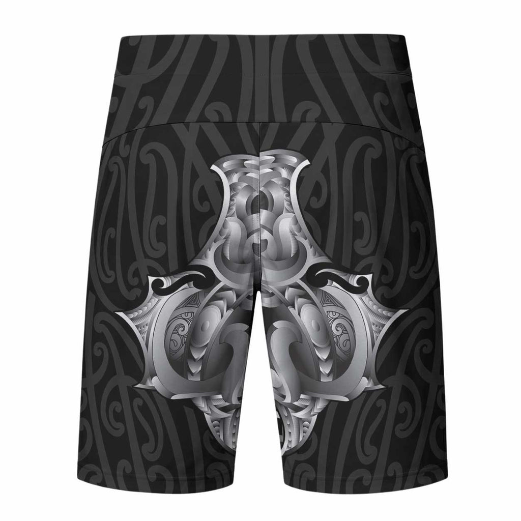 Aotearoa Kowhaiwhai Poutama Black Motif Board Shorts