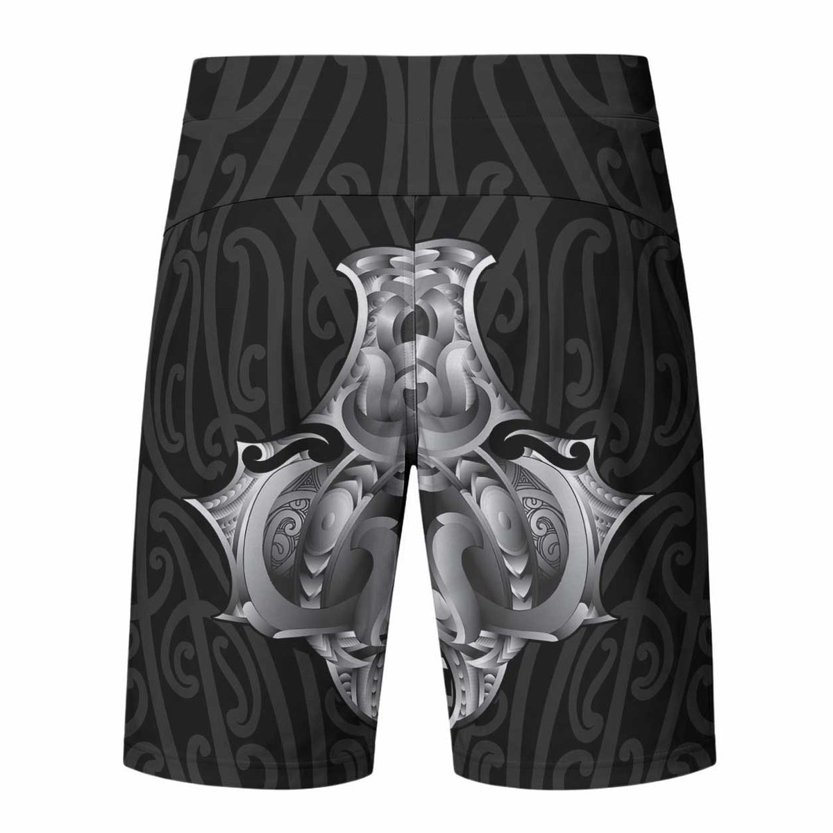 Aotearoa Kowhaiwhai Poutama Black Motif Board Shorts