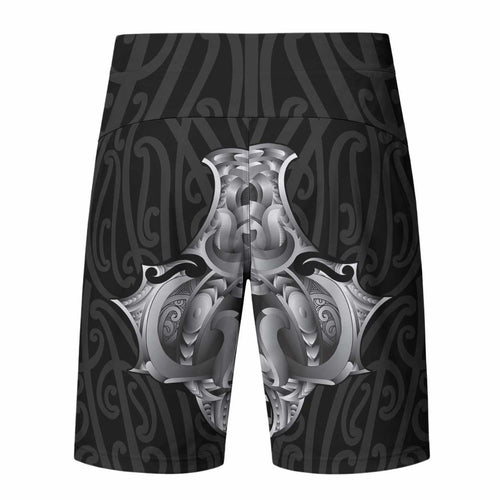 Aotearoa Kowhaiwhai Poutama Black Motif Board Shorts