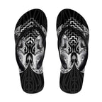 Aotearoa Kowhaiwhai Poutama Black Motif Flip Flops