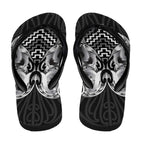 Aotearoa Kowhaiwhai Poutama Black Motif Flip Flops