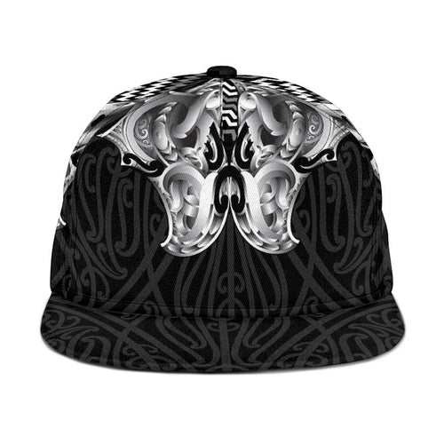 Aotearoa Kowhaiwhai Poutama Black Motif Snapback Cap