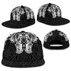 Aotearoa Kowhaiwhai Poutama Black Motif Snapback Cap