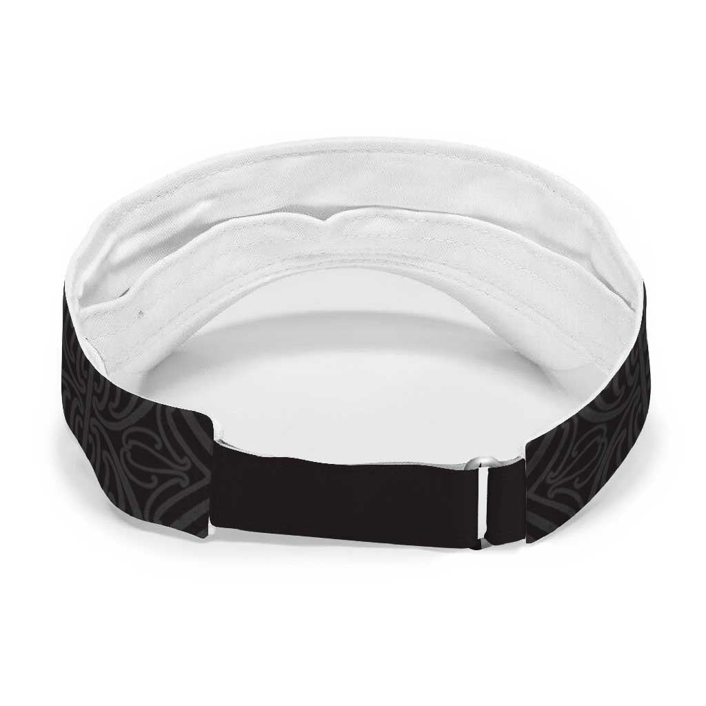 Aotearoa Kowhaiwhai Poutama Black Motif Sun Visor Cap