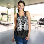 Aotearoa Kowhaiwhai Poutama Black Motif Women Racerback Tank