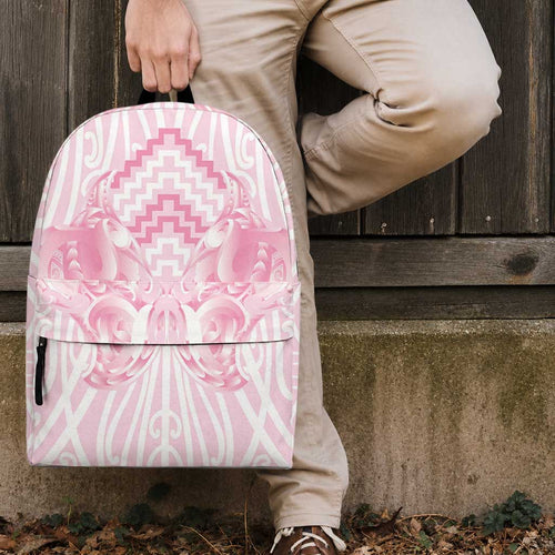 Aotearoa Kowhaiwhai Poutama Pink Motif Backpack