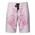 Aotearoa Kowhaiwhai Poutama Pink Motif Board Shorts