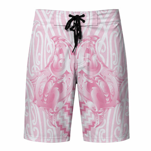 Aotearoa Kowhaiwhai Poutama Pink Motif Board Shorts