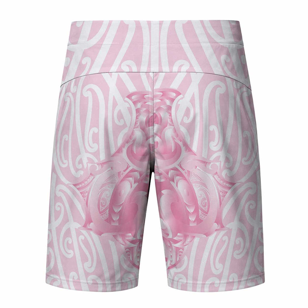 Aotearoa Kowhaiwhai Poutama Pink Motif Board Shorts