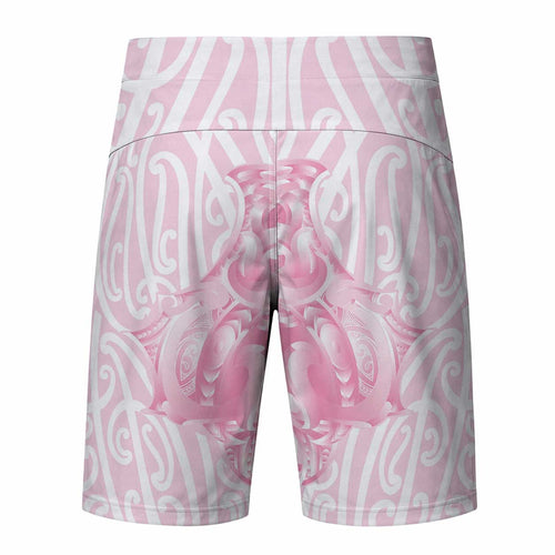 Aotearoa Kowhaiwhai Poutama Pink Motif Board Shorts
