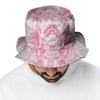 Aotearoa Kowhaiwhai Poutama Pink Motif Bucket Hat