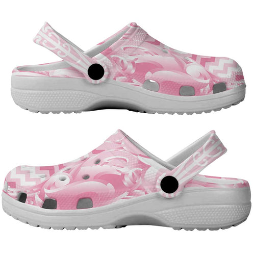 Aotearoa Kowhaiwhai Poutama Pink Motif Clogs Shoes