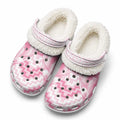 Aotearoa Kowhaiwhai Poutama Pink Motif Fleece Clogs