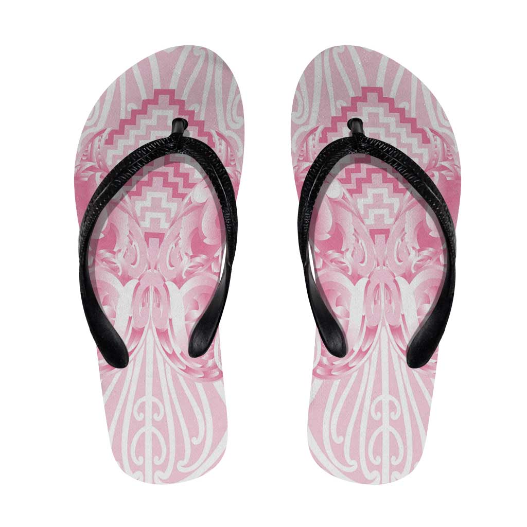 Aotearoa Kowhaiwhai Poutama Pink Motif Flip Flops