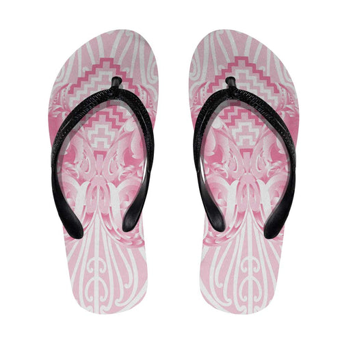 Aotearoa Kowhaiwhai Poutama Pink Motif Flip Flops