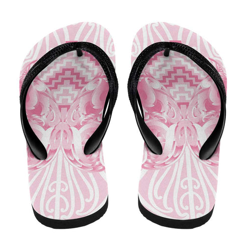 Aotearoa Kowhaiwhai Poutama Pink Motif Flip Flops